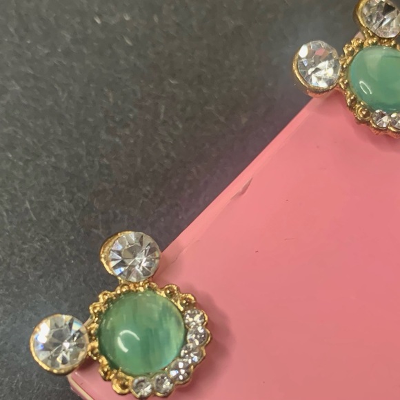 💫ARETES DE FANTASÍA 💫DIAMANTES YPIEDRA VERDE 💫FANTASIA 💫 - Picture 2 of 6